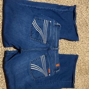 7 For All Mankind Blue Flare & Wide Leg Jeans